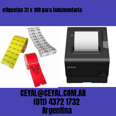 etiquetas 31 x 108 para indumentaria