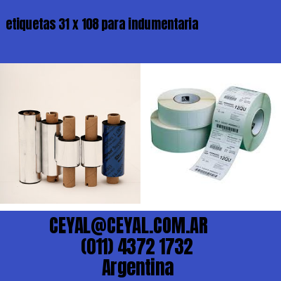 etiquetas 31 x 108 para indumentaria