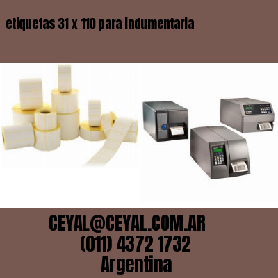 etiquetas 31 x 110 para indumentaria