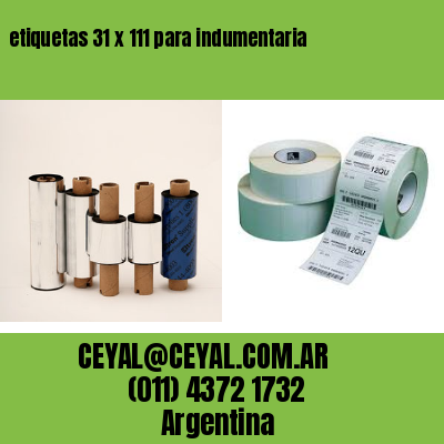 etiquetas 31 x 111 para indumentaria
