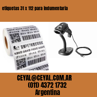 etiquetas 31 x 112 para indumentaria