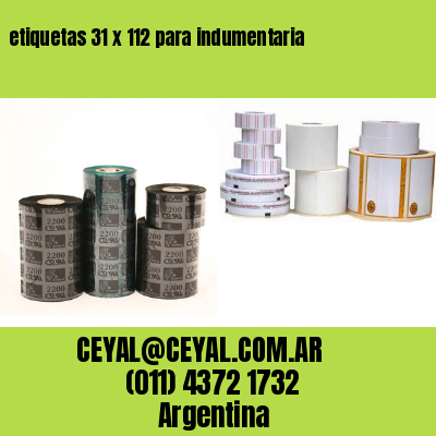 etiquetas 31 x 112 para indumentaria