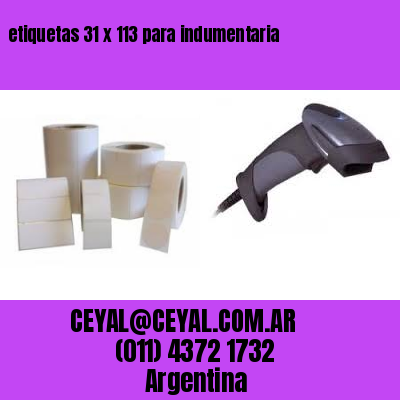 etiquetas 31 x 113 para indumentaria