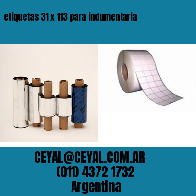 etiquetas 31 x 113 para indumentaria