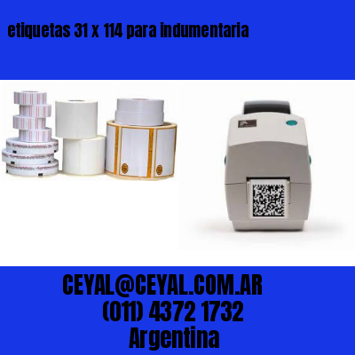 etiquetas 31 x 114 para indumentaria