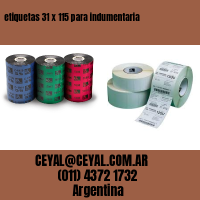 etiquetas 31 x 115 para indumentaria