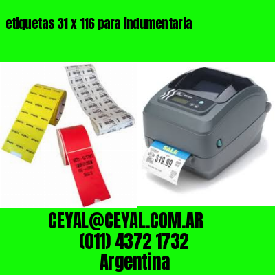 etiquetas 31 x 116 para indumentaria