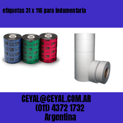 etiquetas 31 x 116 para indumentaria