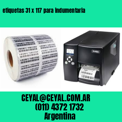 etiquetas 31 x 117 para indumentaria