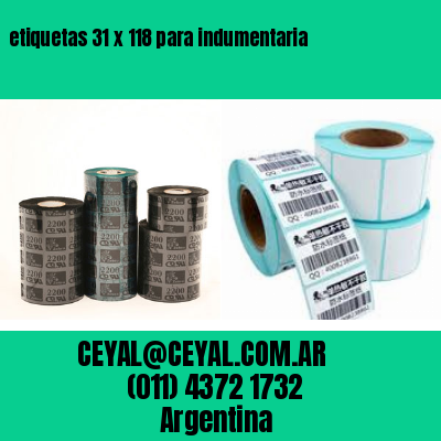 etiquetas 31 x 118 para indumentaria