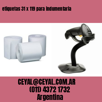 etiquetas 31 x 119 para indumentaria