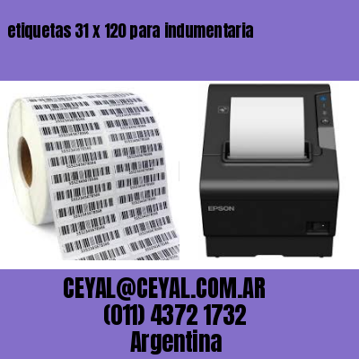 etiquetas 31 x 120 para indumentaria