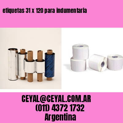 etiquetas 31 x 120 para indumentaria