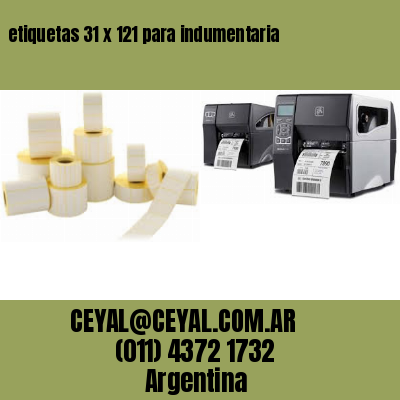 etiquetas 31 x 121 para indumentaria