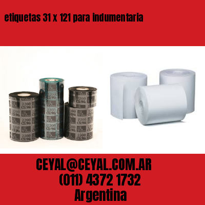 etiquetas 31 x 121 para indumentaria