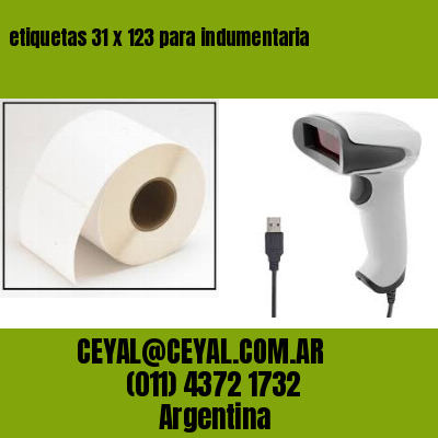 etiquetas 31 x 123 para indumentaria