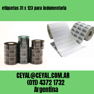 etiquetas 31 x 123 para indumentaria