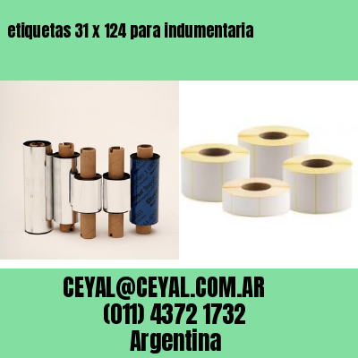 etiquetas 31 x 124 para indumentaria