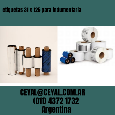 etiquetas 31 x 125 para indumentaria