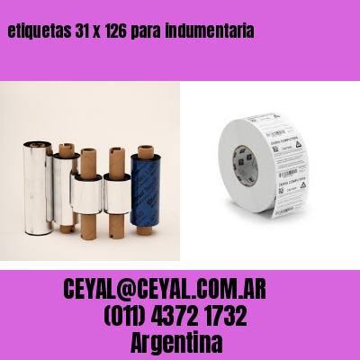 etiquetas 31 x 126 para indumentaria