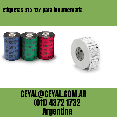 etiquetas 31 x 127 para indumentaria