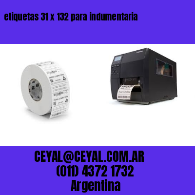etiquetas 31 x 132 para indumentaria