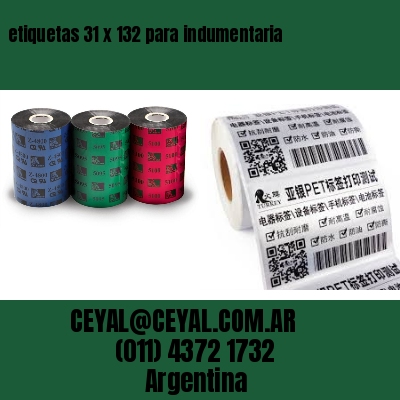 etiquetas 31 x 132 para indumentaria