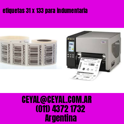 etiquetas 31 x 133 para indumentaria