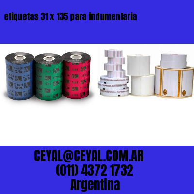 etiquetas 31 x 135 para indumentaria