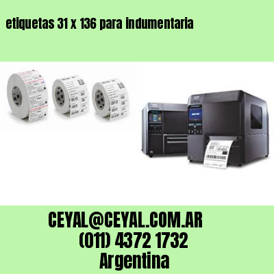 etiquetas 31 x 136 para indumentaria