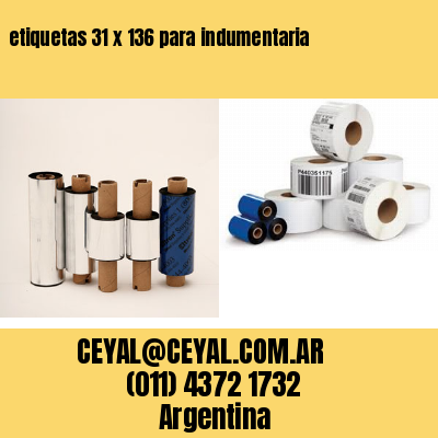 etiquetas 31 x 136 para indumentaria
