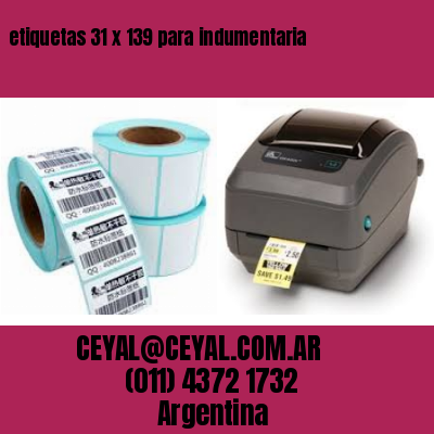 etiquetas 31 x 139 para indumentaria