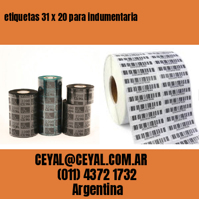 etiquetas 31 x 20 para indumentaria