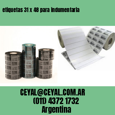 etiquetas 31 x 48 para indumentaria