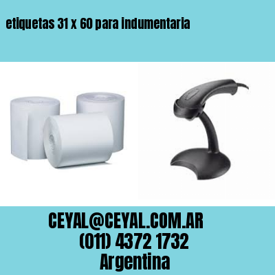 etiquetas 31 x 60 para indumentaria