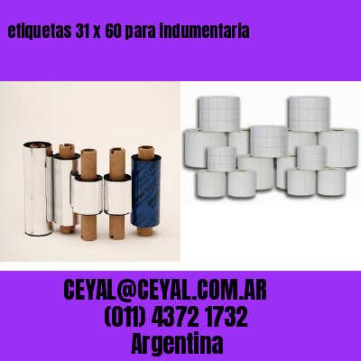 etiquetas 31 x 60 para indumentaria