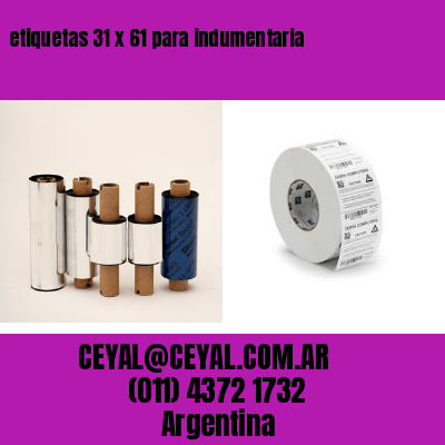 etiquetas 31 x 61 para indumentaria