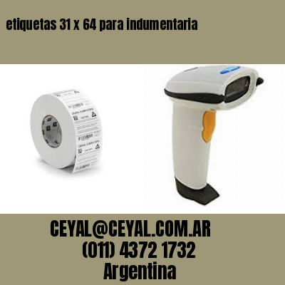 etiquetas 31 x 64 para indumentaria