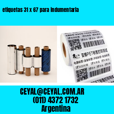 etiquetas 31 x 67 para indumentaria