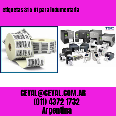 etiquetas 31 x 81 para indumentaria