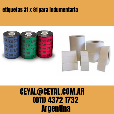 etiquetas 31 x 81 para indumentaria