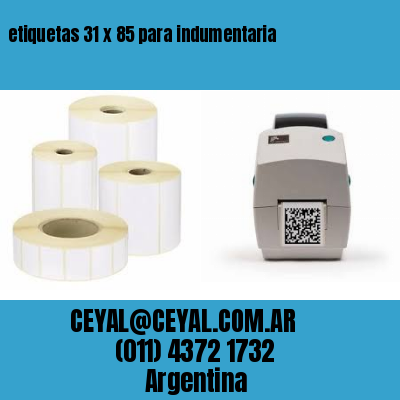 etiquetas 31 x 85 para indumentaria