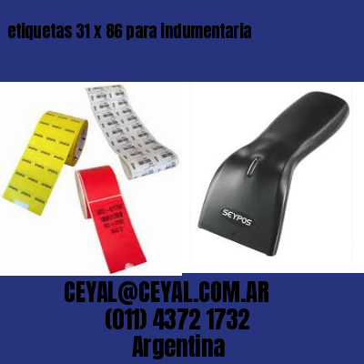 etiquetas 31 x 86 para indumentaria