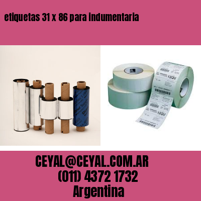 etiquetas 31 x 86 para indumentaria