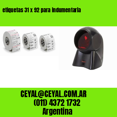 etiquetas 31 x 92 para indumentaria