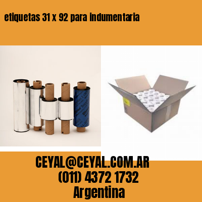 etiquetas 31 x 92 para indumentaria