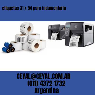 etiquetas 31 x 94 para indumentaria