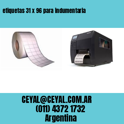 etiquetas 31 x 96 para indumentaria