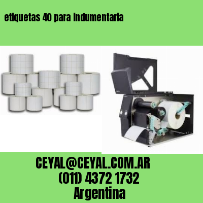 etiquetas 40 para indumentaria