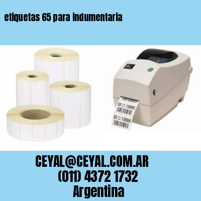 etiquetas 65 para indumentaria